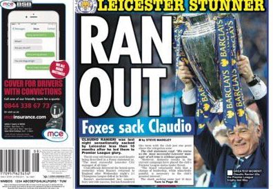 Ranieri esonerato dal Leicester: fine della favola della Premier League Ranieri esonerato dal Leicester: fine della favola della Premier League