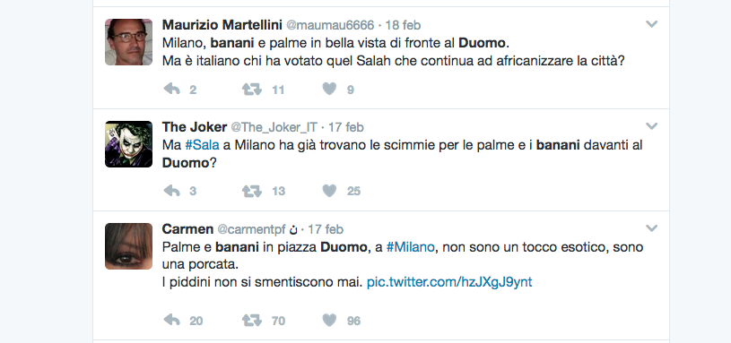 Dopo le palme, in Piazza Duomo arrivano i banani. E i social si riaccendono
