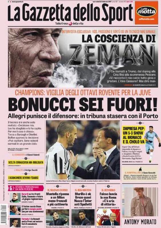 Porto-Juventus: Allegri tra caos Bonucci e sfida Champions Porto-Juventus: Allegri tra caos Bonucci e sfida Champions