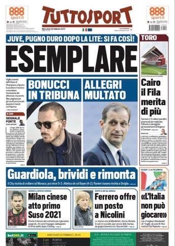 Porto-Juventus: Allegri tra caos Bonucci e sfida Champions Porto-Juventus: Allegri tra caos Bonucci e sfida Champions