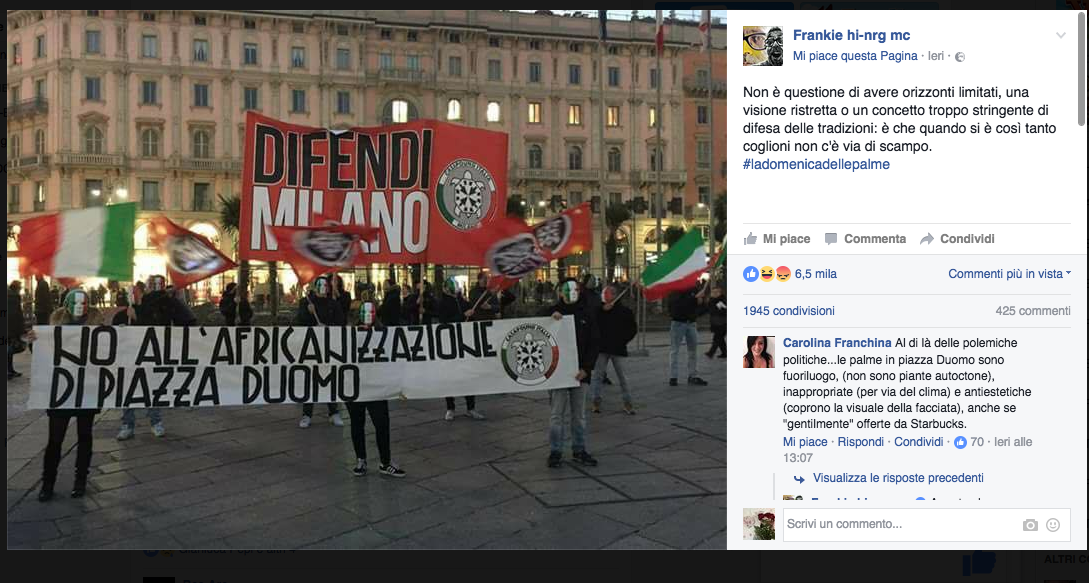 Palme a Milano tra polemiche e vandalismo