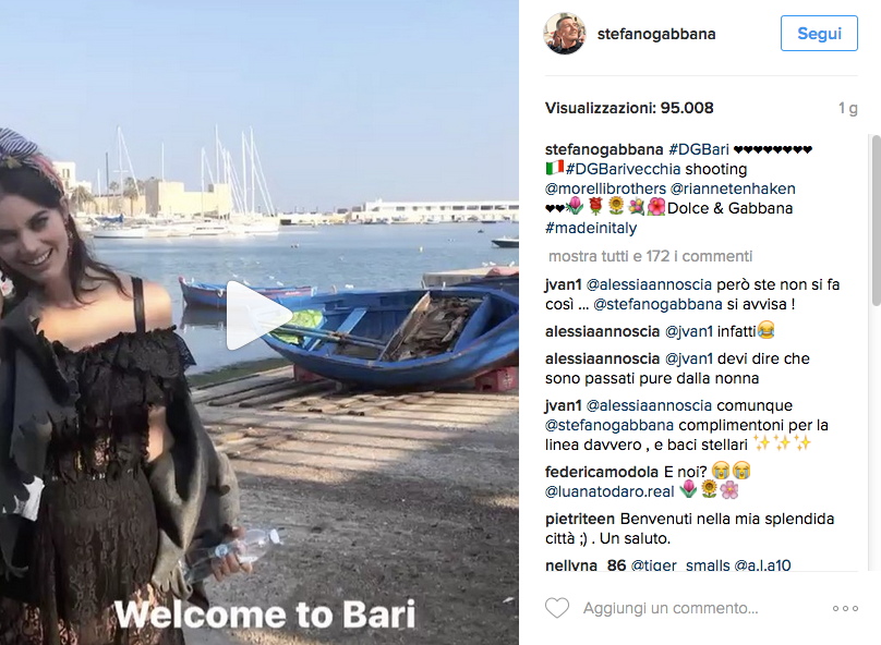 A Bari lo shooting Dolce & Gabbana diventa un evento