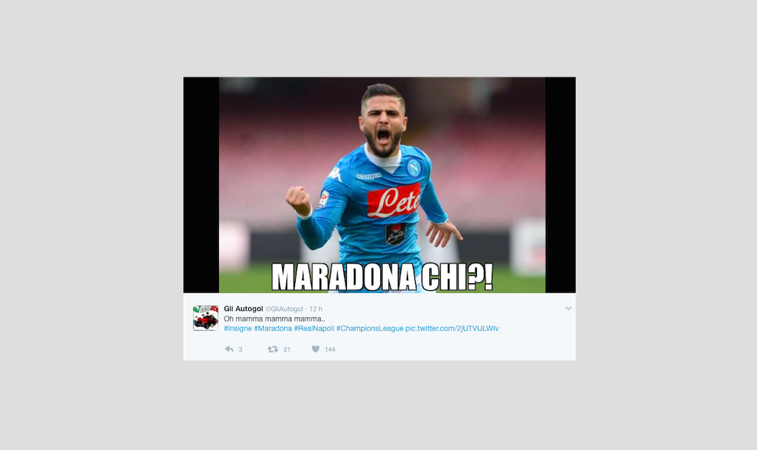 Real Madrid – Napoli 3-1: le reazioni dei tifosi sui social network Real Madrid – Napoli 3-1: le reazioni dei tifosi sui social network