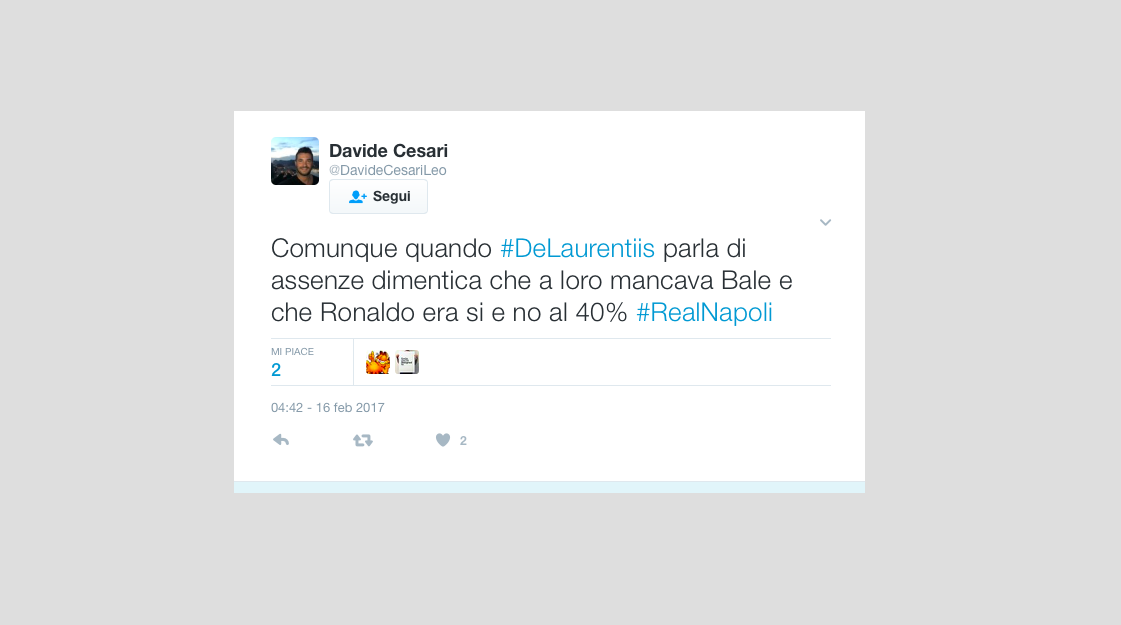 Real Madrid – Napoli 3-1: le reazioni dei tifosi sui social network Real Madrid – Napoli 3-1: le reazioni dei tifosi sui social network