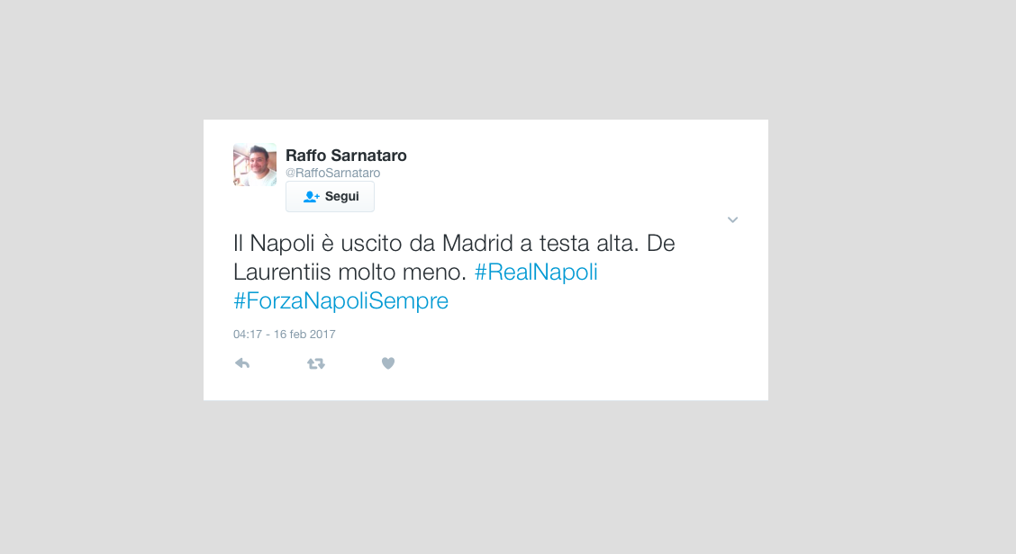 Real Madrid – Napoli 3-1: le reazioni dei tifosi sui social network Real Madrid – Napoli 3-1: le reazioni dei tifosi sui social network