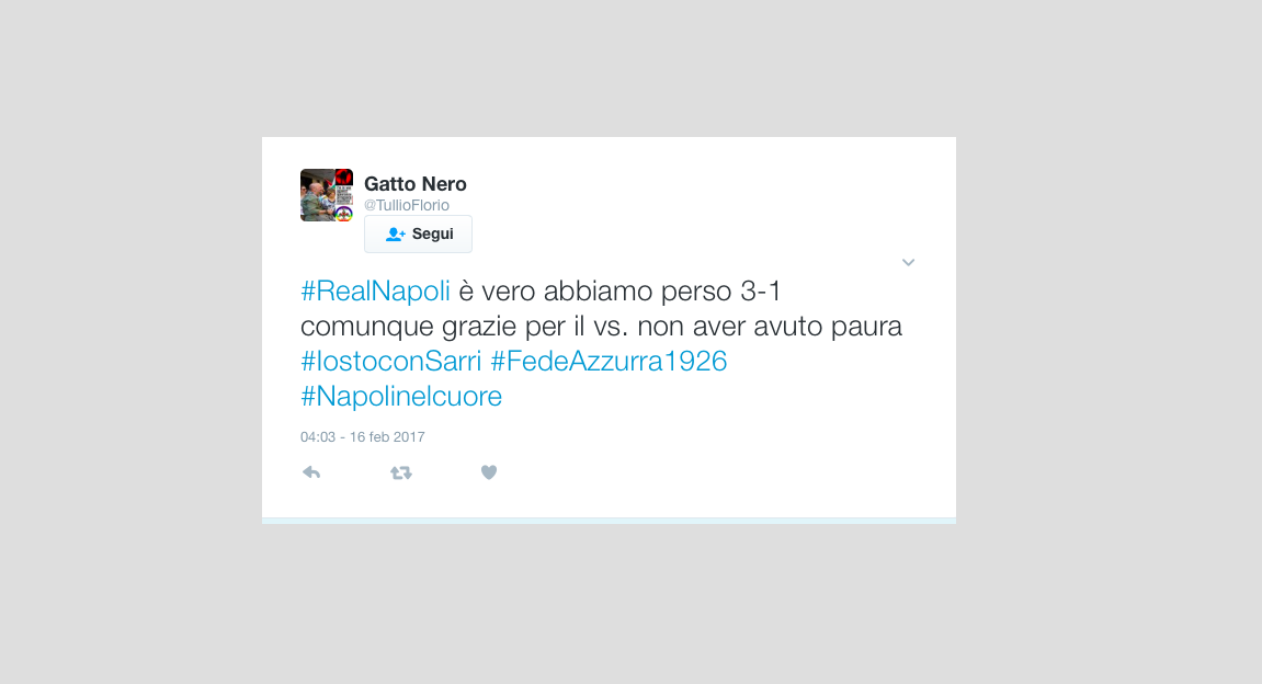 Real Madrid – Napoli 3-1: le reazioni dei tifosi sui social network Real Madrid – Napoli 3-1: le reazioni dei tifosi sui social network
