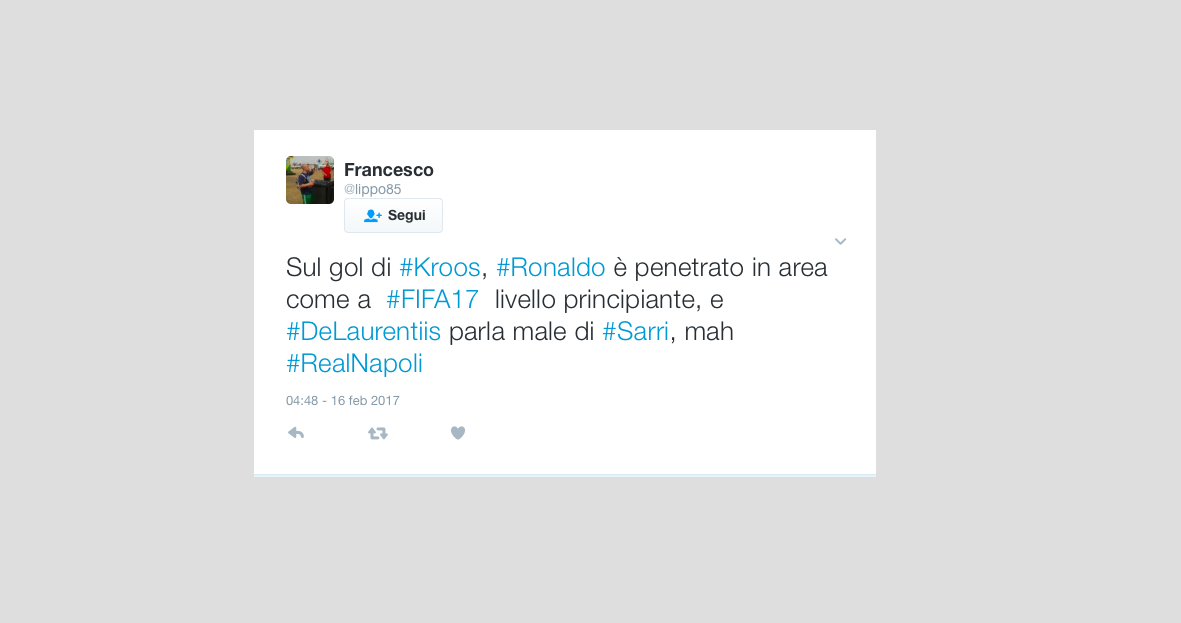 Real Madrid – Napoli 3-1: le reazioni dei tifosi sui social network Real Madrid – Napoli 3-1: le reazioni dei tifosi sui social network