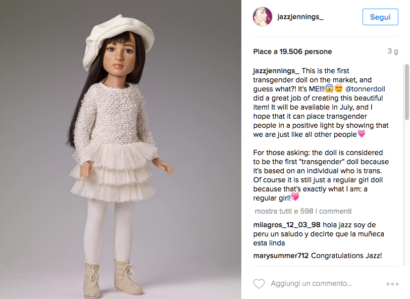 Si chiama Jazz la prima bambola trans della storia Si chiama Jazz la prima bambola trans della storia