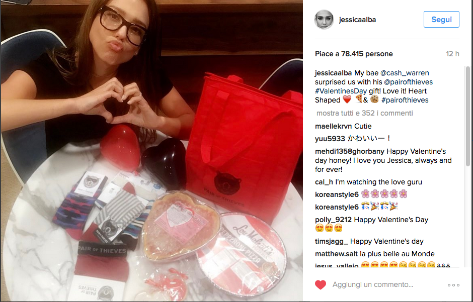 Il San Valentino vip si condivide sui social