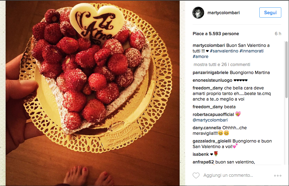 Il San Valentino vip si condivide sui social
