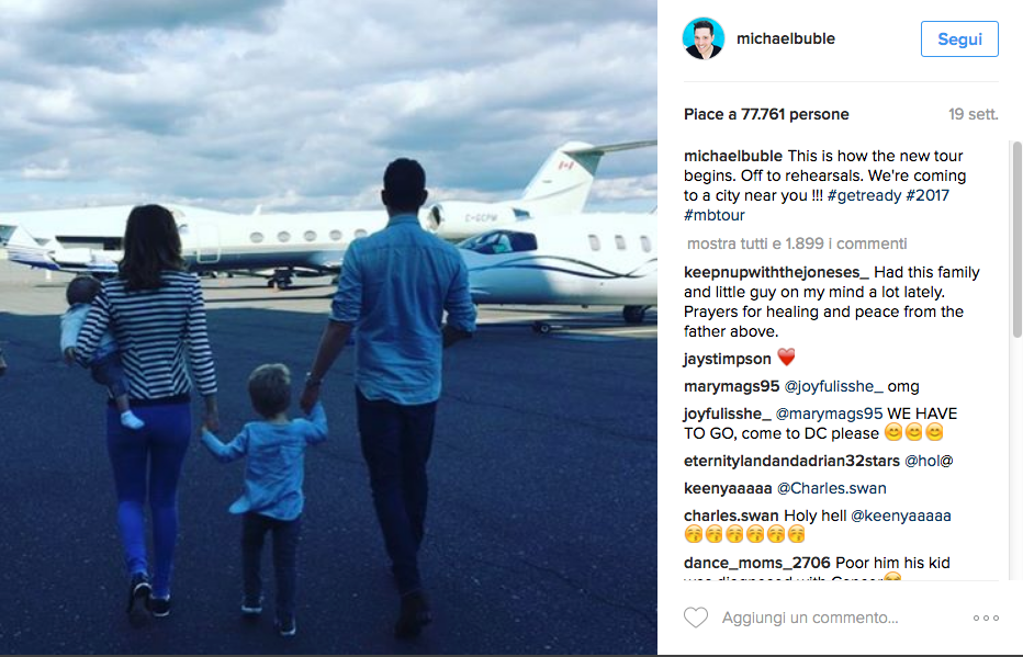 Michael Bublé: “Mio figlio Noah sta guarendo dal cancro” Michael Bublé: “Mio figlio Noah sta guarendo dal cancro”