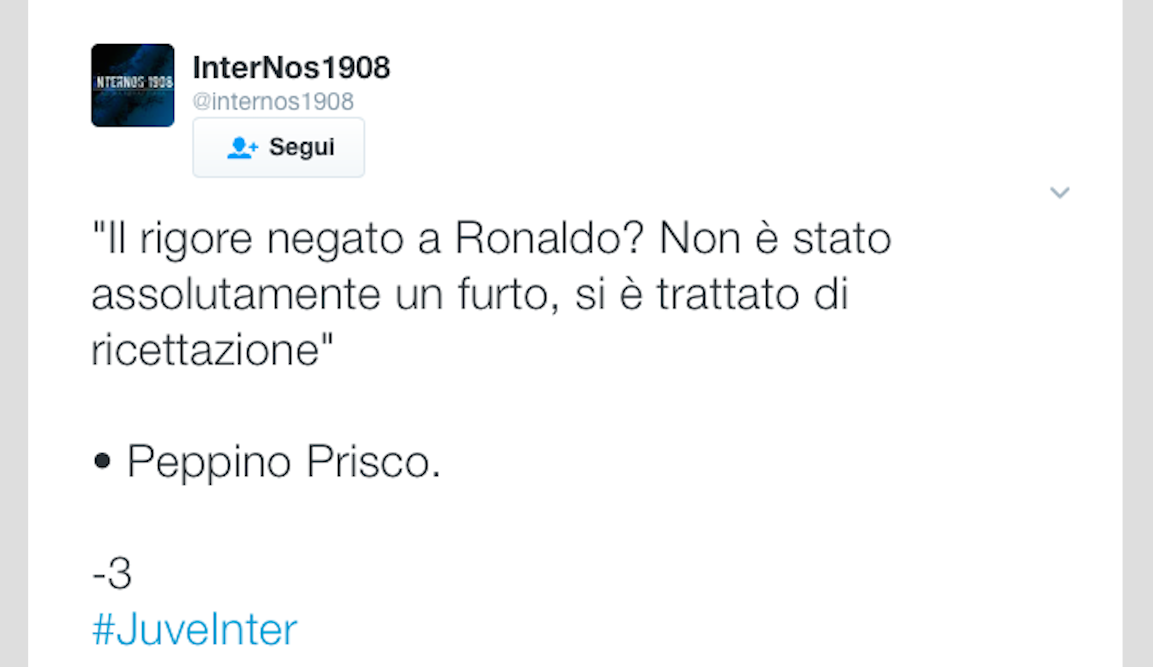 Juventus – Inter: il derby d’Italia visto dai social network