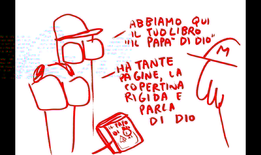 ‘Il papà di Dio’: intervista disegnata da Maicol&Mirco