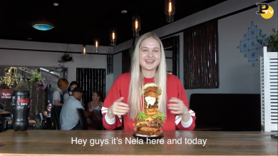 Modella mangia maxi hamburger da 5000 calorie | video