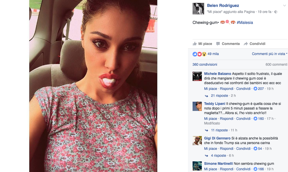 Belén Rodriguez e Andrea Iannone, fuga romantica in Malesia