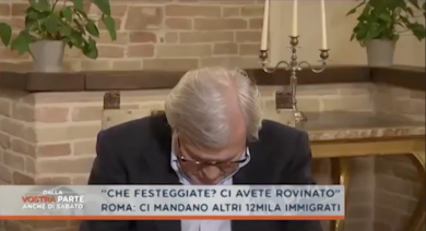 Vittorio Sgarbi si addormenta in diretta a “Dalla vostra parte” | video