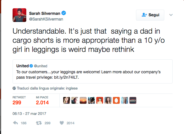 No ai leggings in aereo, la rivolta vip su twitter