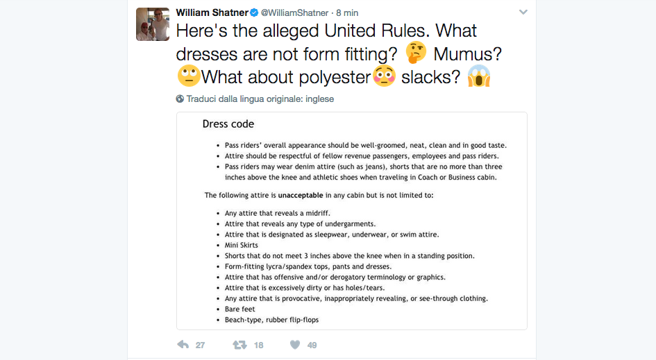 No ai leggings in aereo, la rivolta vip su twitter