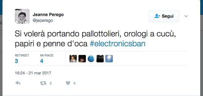 Royal Jordanian Airlines risponde con ironia all’electronics ban di Trump Royal Jordanian Airlines risponde con ironia all’electronics ban di Trump