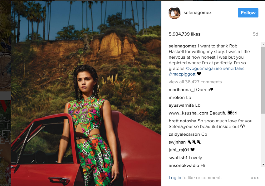 Selena Gomez: “Vado in rehab da Instagram”