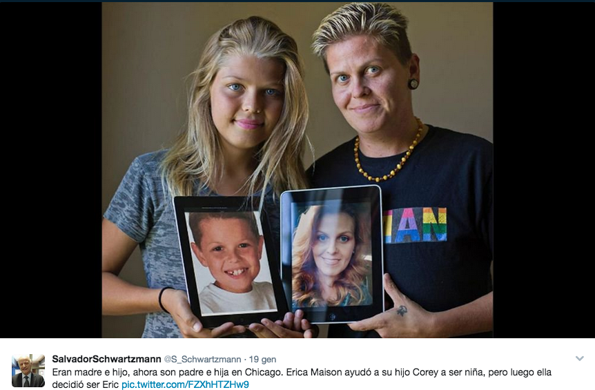 Madre e figlio cambiano sesso lo stesso giorno Madre e figlio cambiano sesso lo stesso giorno