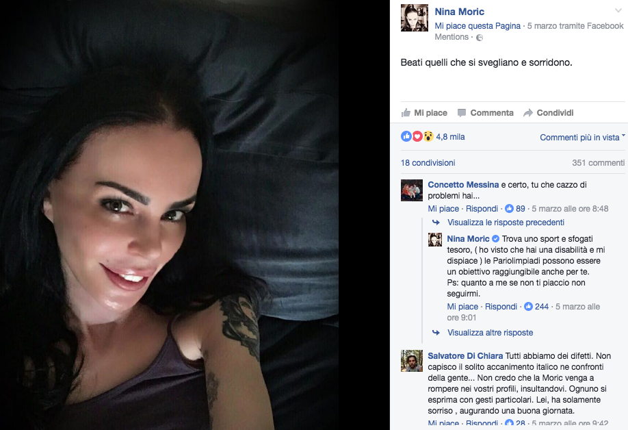 La scelta politica di Nina Moric