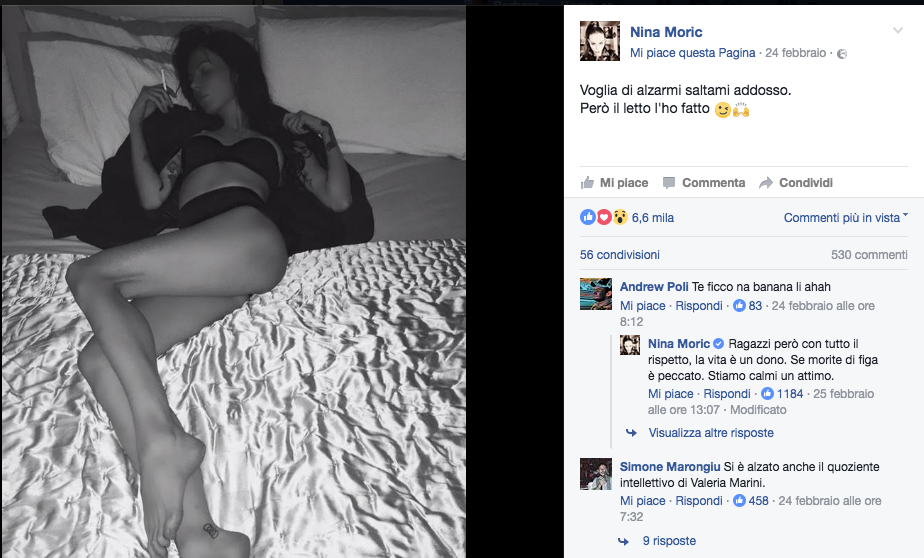 La scelta politica di Nina Moric