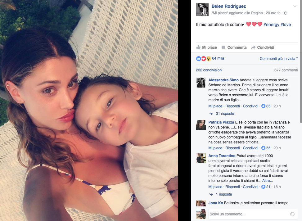 Belén e Stefano De Martino tornano a litigare per Santiago