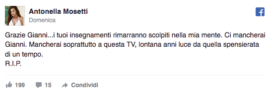 Il cordoglio vip per la morte di Gianni Boncompagni