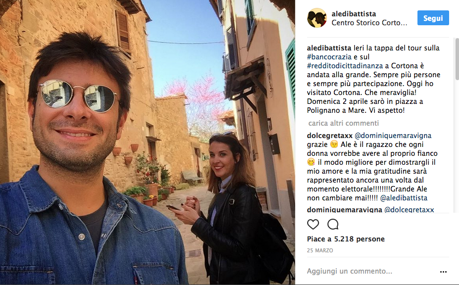 Alessandro Di Battista sui social non solo per politica Alessandro Di Battista sui social non solo per politica