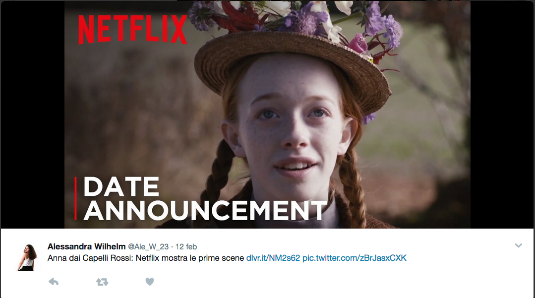 “Anna dai capelli rossi” diventa una serie tv “Anna dai capelli rossi” diventa una serie tv