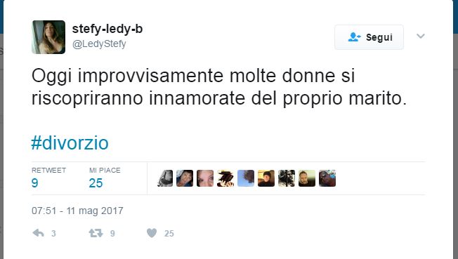 Entusiasmo social per le novità sul divorzio Entusiasmo social per le novità sul divorzio