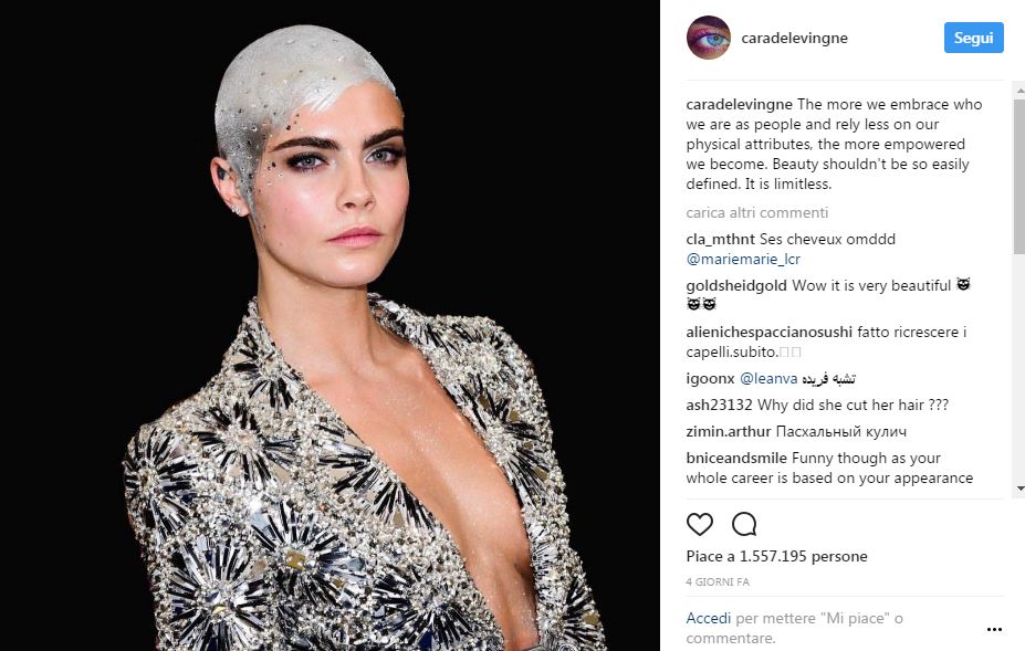 Ecco perchè Cara Delevingne si è rasata i capelli Ecco perchè Cara Delevingne si è rasata i capelli