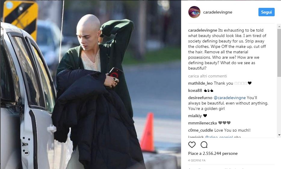Ecco perchè Cara Delevingne si è rasata i capelli Ecco perchè Cara Delevingne si è rasata i capelli