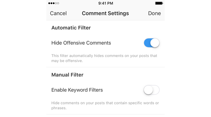 Instagram: come funziona il nuovo filtro che elimina i commenti offensivi