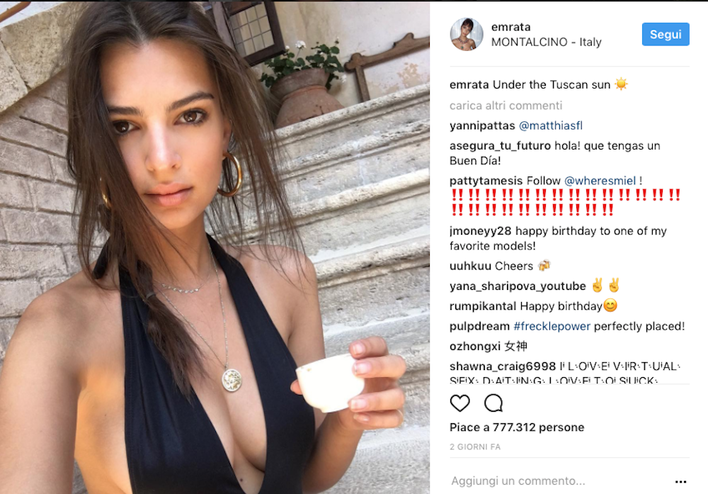 Emily Ratajkowski, in Italia tra vacanze e lavoro Emily Ratajkowski, in Italia tra vacanze e lavoro