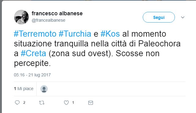 Terremoto tra Grecia e Turchia: i racconti social degli italiani in vacanza Terremoto tra Grecia e Turchia: i racconti social degli italiani in vacanza