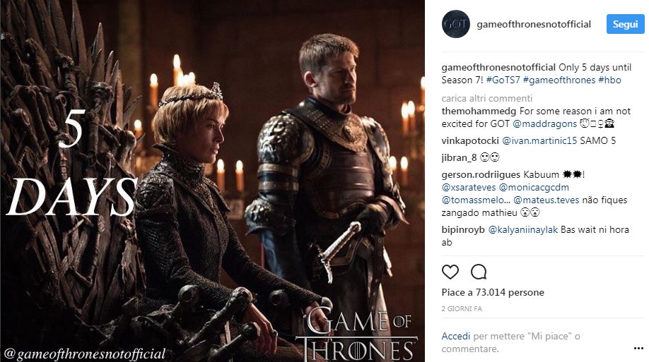 E’ Trono di Spade mania aspettando la settima stagione