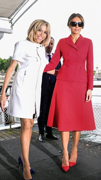 Melania Trump e Brigitte Macron: look a confronto