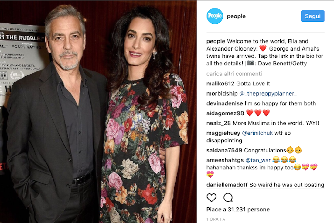 La prima volta in Italia dei gemelli Clooney La prima volta in Italia dei gemelli Clooney