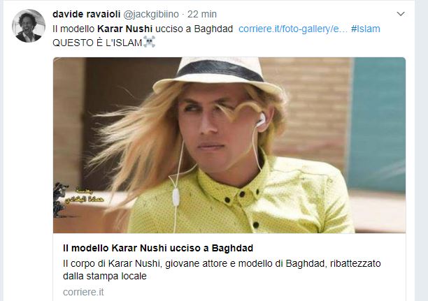 Ucciso a Baghdad il Brad Pitt iracheno