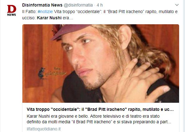 Ucciso a Baghdad il Brad Pitt iracheno