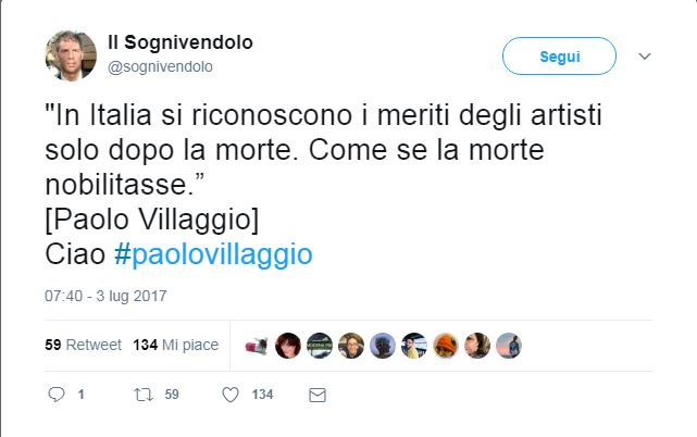 Paolo Villaggio, l’addio social di amici e colleghi Paolo Villaggio, l’addio social di amici e colleghi