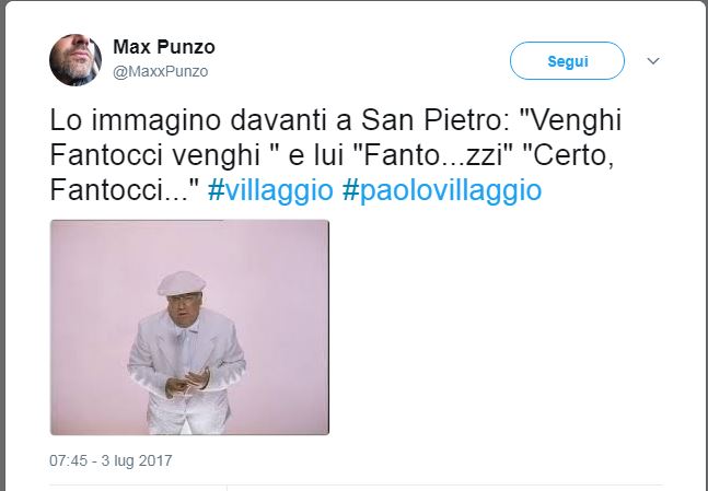 Paolo Villaggio, l’addio social di amici e colleghi Paolo Villaggio, l’addio social di amici e colleghi
