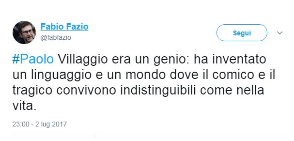 Paolo Villaggio, l’addio social di amici e colleghi Paolo Villaggio, l’addio social di amici e colleghi
