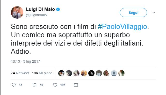 Paolo Villaggio, l’addio social di amici e colleghi Paolo Villaggio, l’addio social di amici e colleghi