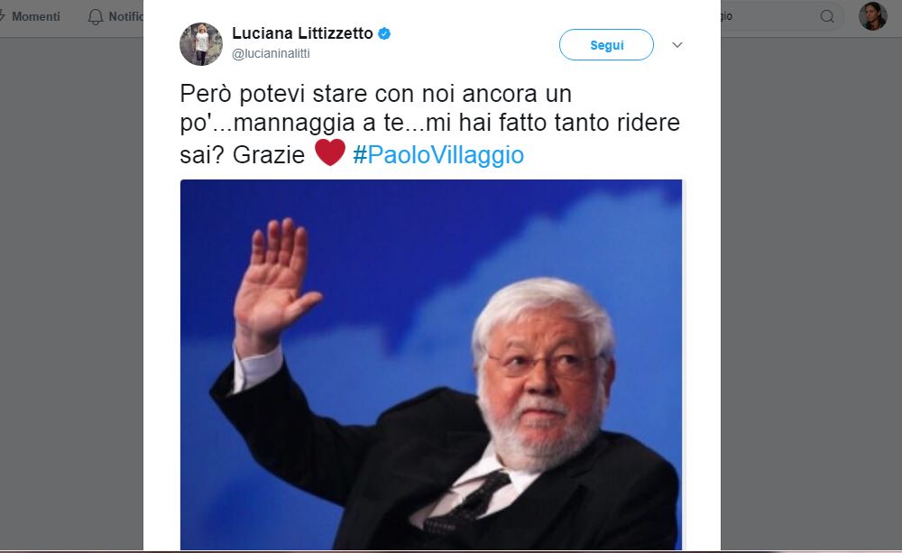 Paolo Villaggio, l’addio social di amici e colleghi Paolo Villaggio, l’addio social di amici e colleghi