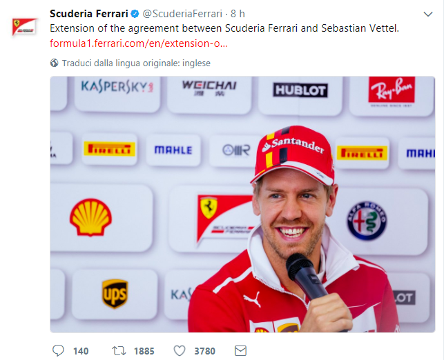 Ecco perché la Ferrari ha rinnovato (adesso) con Vettel fino al 2020