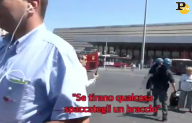 Roma: scontri Polizia-migranti: “se tirano qualcosa spaccategli un braccio”
