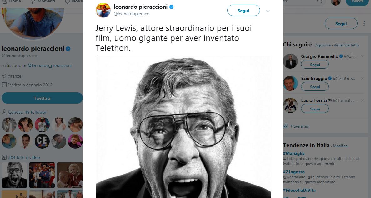 Hollywood (e non solo) piange la morte di Jerry Lewis